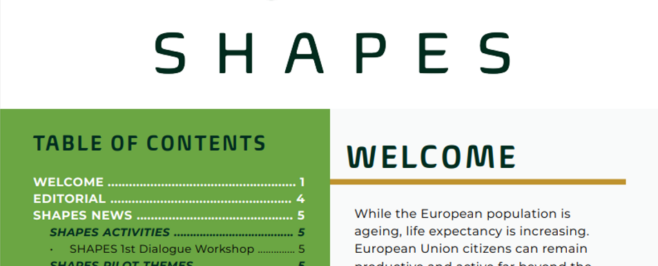 A screenshot of the first shapes newsletter