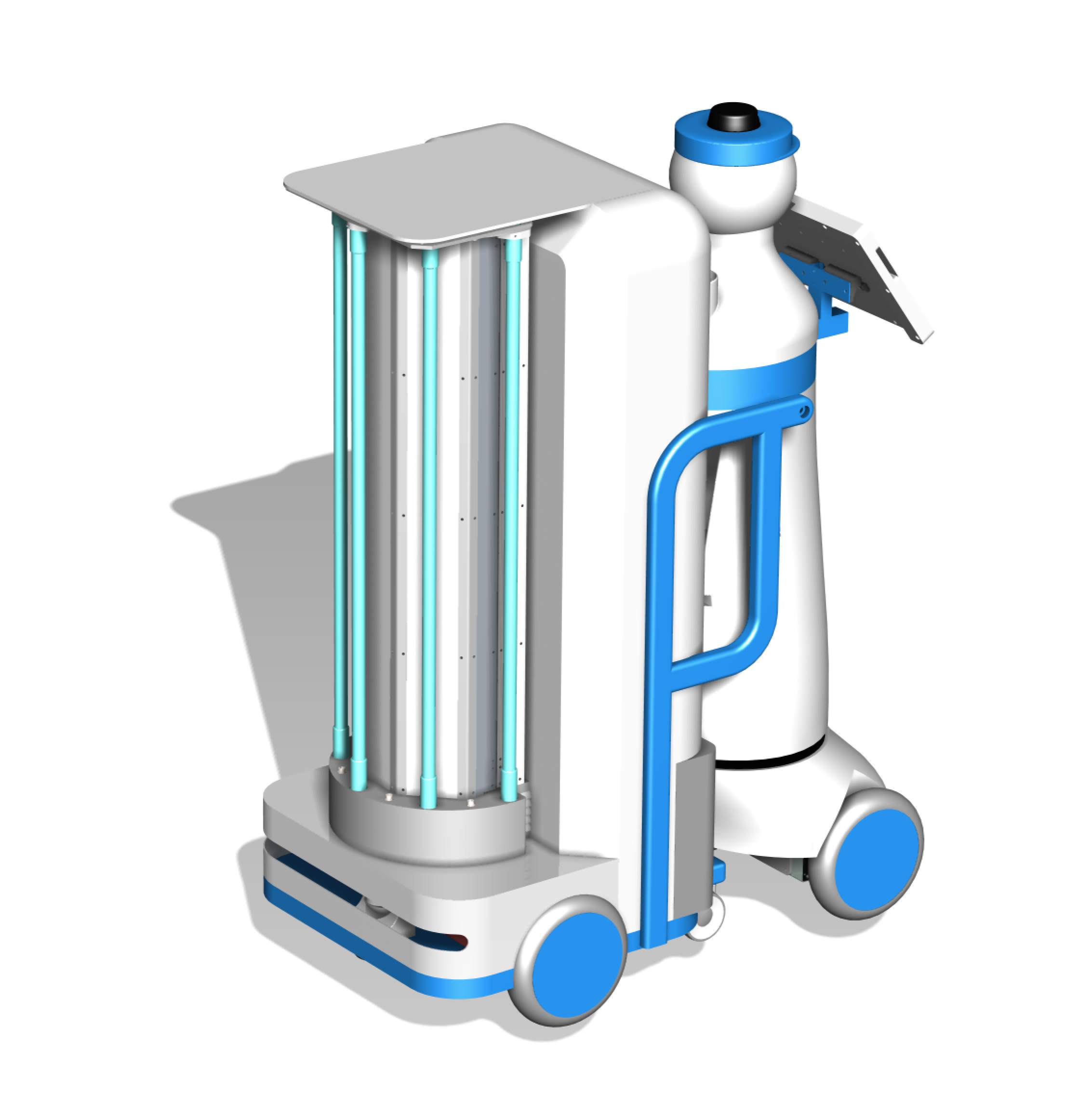 UV-C_Disinfection: UV-C disinfection module added to the Kompaï robot