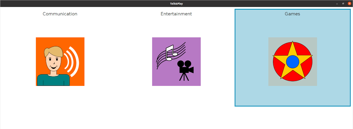 Screenshot of the basic ways of communicating in Talk and Play.