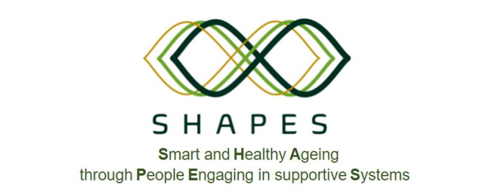 Full SHAPES logo with Acronym expanded to Smart and Healthy Ageing through People Engaging in supportive Systems